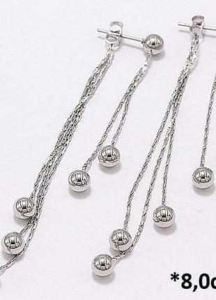 Серьги с шариками из медицинского золота stainless steel, xuping