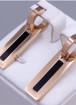 Серьги картье из медицинского золота stainless steel, xuping позолоченные