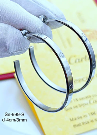 Серьги кольца картье из медицинского золота stainless steel