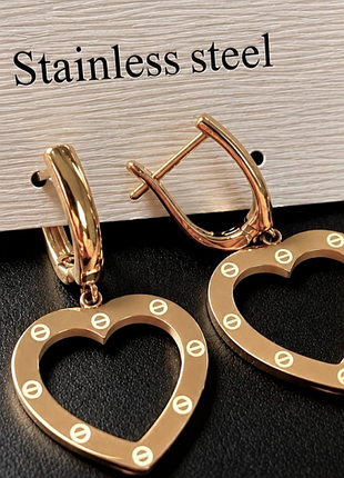 Серьги картье из медицинского золота stainless steel, xuping позолоченные