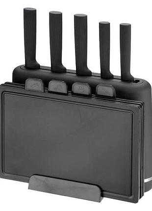 Набор ножей с досками maestro 5 ножей x 4 доски черный (mr-1412-black)