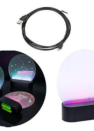 Светодиодный ночник usb "новый год" 3х3d панели с рисунком 140мм х 140мм 3аа (116468)