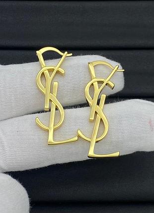 Серьги ив сен лоран 4 см медзолото, stainless steel