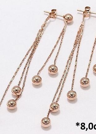 Серьги с шариками из медицинского золота stainless steel, xuping
