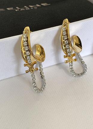 Серьги селин из медицинского золота stainless steel, xuping, лимонная позолота