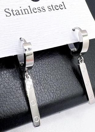 Сережки картьє з медичного золота stainless steel, xuping позолочені