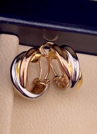 Серьги картье из медицинского золота stainless steel, xuping