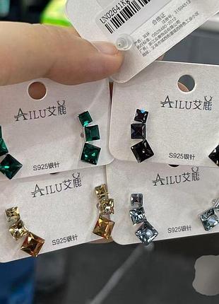 Серьги с кристаллами swarovski