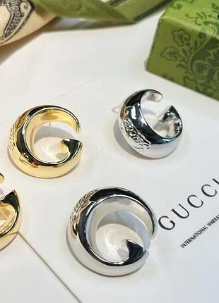Серьги гуччи из медицинского золота stainless steel срібний