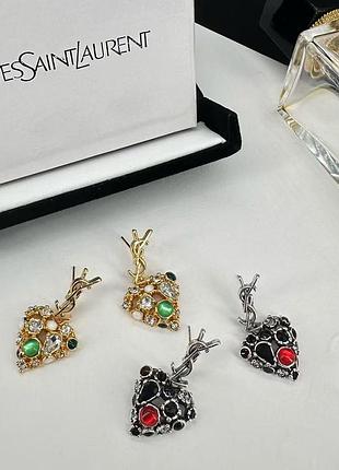 Серьги ив сен лоран из медицинского золота stainless steel лимонная позолота
