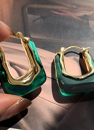 Сережки з медичної сталі stainless steel, xuping, позолота