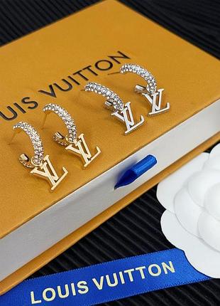 Серьги lv из медицинского золота stainless steel