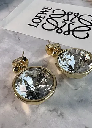 Серьги loewe из медицинского золота stainless steel, лимонная позолота