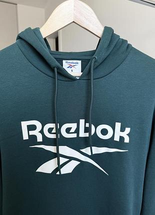 Худі чоловіче reebok зелене з логотипом 3