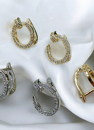 Серьги гвоздь из медицинского золота stainless steel, лимонная позолота срібло