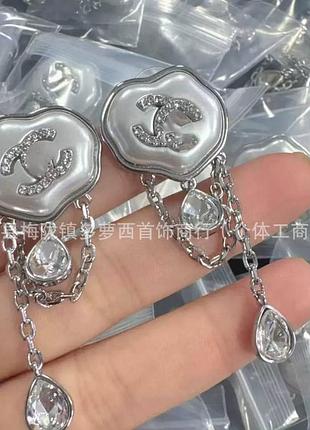 Серьги шанель из медицинского золота stainless steel