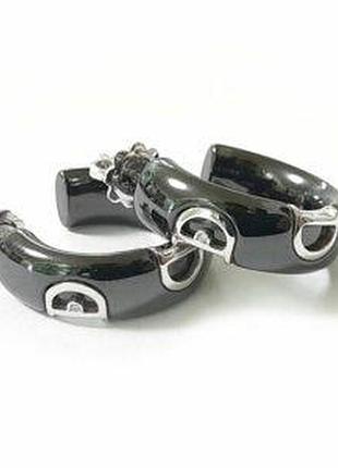 Сережки з керамікою d з медичного золота stainless steel