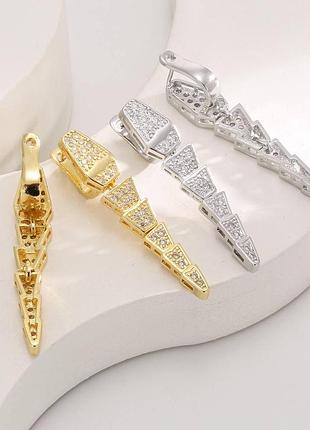 Серьги змеи булгари из медицинского золота stainless steel, xuping лимонная позолота