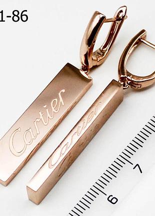 Серьги картье из медицинского золота stainless steel, xuping позолоченные