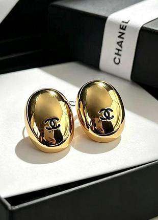 Серьги шанель из медицинского золота stainless steel