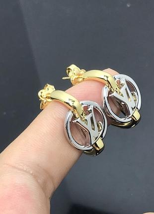 Серьги lv луи витон из медицинского золота stainless steel