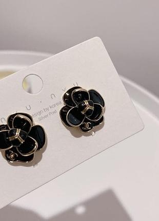 Серьги шанель из медицинского золота stainless steel