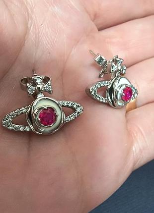 Серьги вивьен вествуд из медицинского золота stainless steel