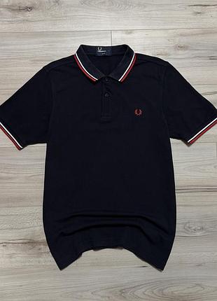 Чорна преміальна футболка поло фред перрі fred perry twin tipped m3600, факт m, оригінал