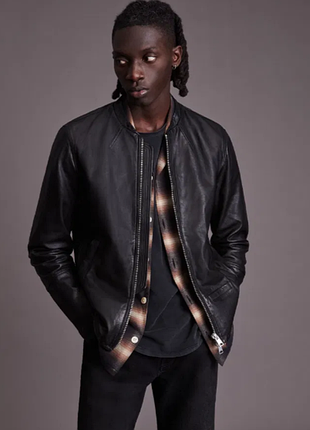 Кожаная куртка allsaints gates leather jacket