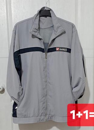 Винтажная спортивная ветровка/олимпийка lotto (4xl).большой размер.