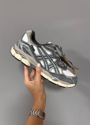 Сірі asics gel nyc grey white gore-tex х асікс 36