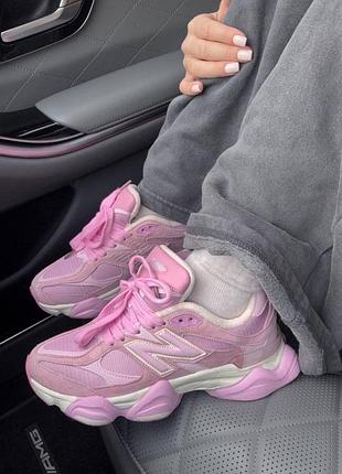 Розовые женские кроссовки new balance 9060 pink winter termo x нью беланс 39