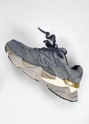 Женские замшевые серые кроссовки new balance 9060 grey х нью беланс 36
