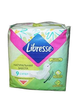 Прокладки гигиенические 9 шт/5 кр. (natural care ultra super) тм libresse