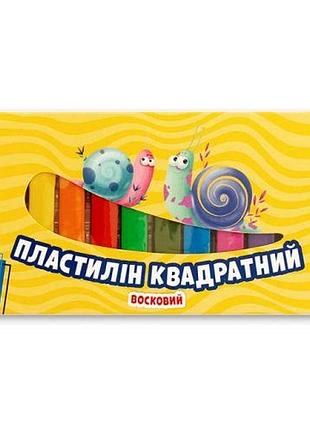 Пластилин квадратный восковой 12 цветов