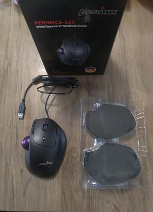 Трекбол perimice 520 wired ergonomic trackball mouse 2