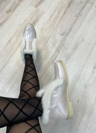 Lux обувь! лоферы женские зима деми норка6 фото