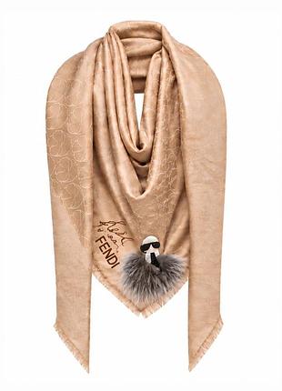 Шарф кашемир и шелк fendi x karl lagerfeld karl loves silk wool scarf