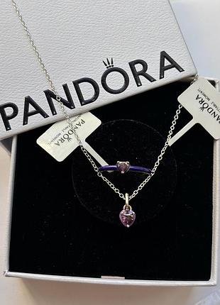 Набор украшений pandora «фиолетовые чакры» - колье и кольца с эмалью 16