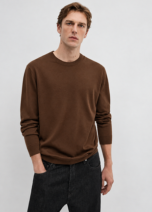 Шерстяной 100% свитер massimo dutti 100% merino wool round neck knit sweater - xl