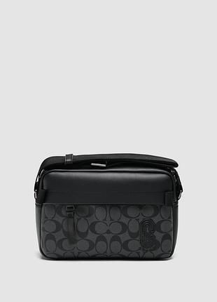 🦁 coach crossbody bag in signature canvas/black