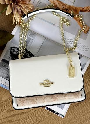 Сумка coach klare crossbody bag in signature canvas белый