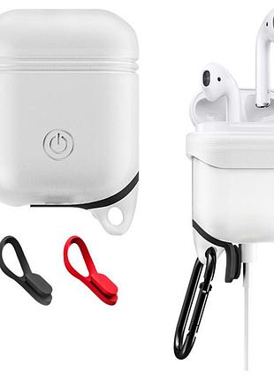 Cиликоновый чехол primo sherp для apple airpods - white