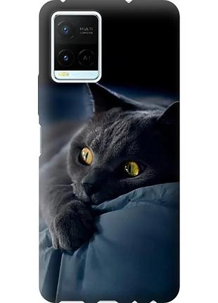 Чехол силиконовый на телефон vivo y21 дымчатый кот "825u-669-58250"