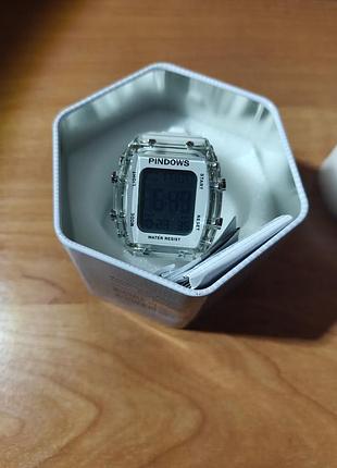 Годинники унісекс pindows pds-8021 білі з прозорим корпусом
