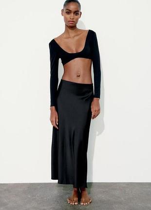 Сатиновая юбка zara