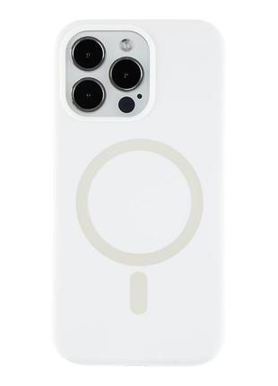 Чохол glow silicone case з magsafe для iphone 13 pro захист камери з мікрофіброю білий