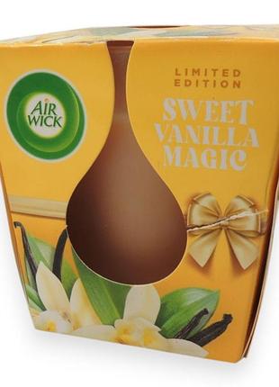 Ароматическая свеча air wick sweet vanilla magic ваниль limited edition в стекле 105 г