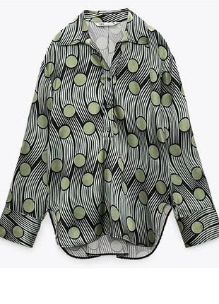 Zara сорочка з цупкого сатину р. м