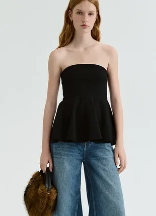 H&amp;m новый топ с баской p. m